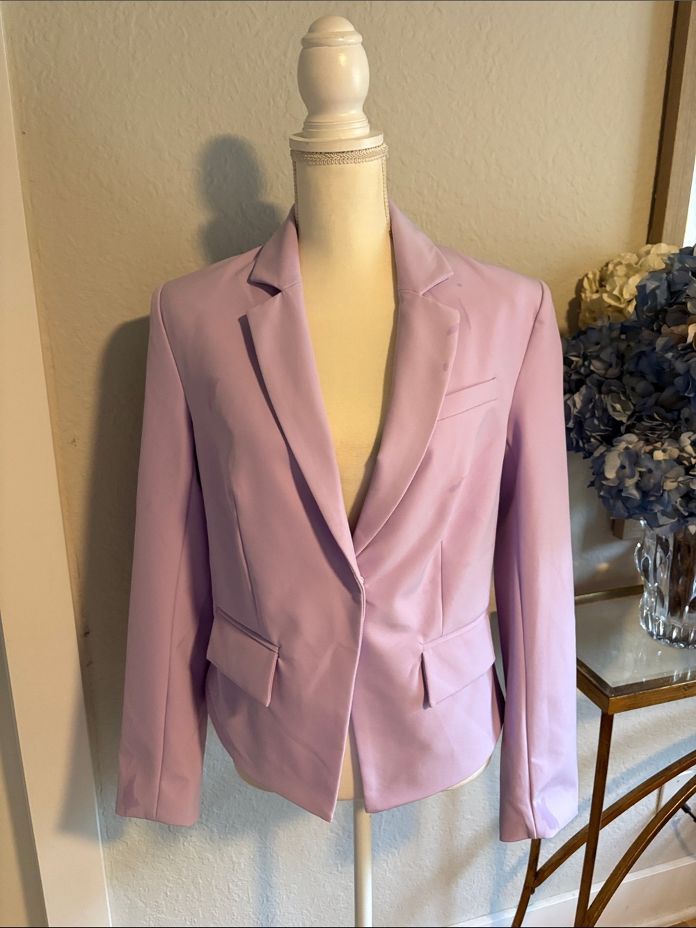 New York & Company Lilac Single-Button Blazer